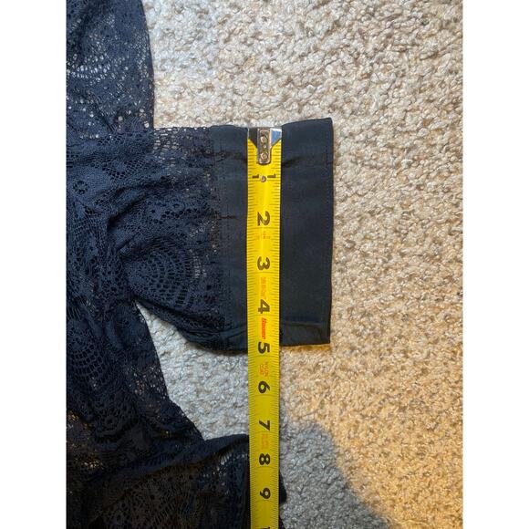 Armani Exchange Lace Blouse - Sheer, Button Up, Short Sleeve - Small - Picture 9 of 13